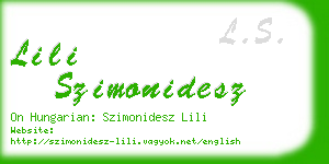 lili szimonidesz business card